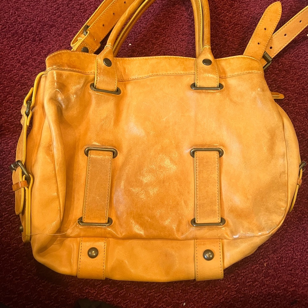 Theory bag 350 retail mustard yellow Multiple pockets HOST PICK - Picture 2 of 14